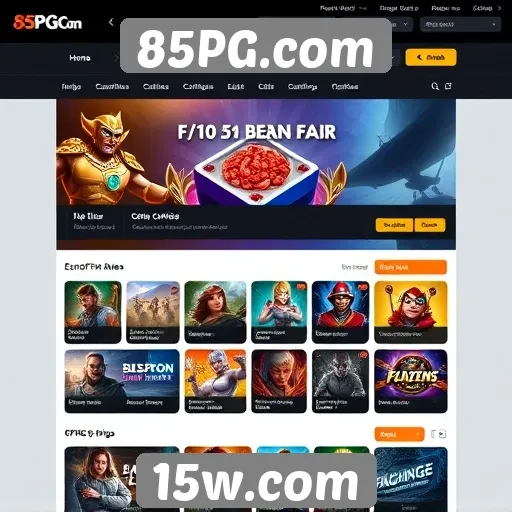 Interface do usuário do 85PG.com é intuitiva